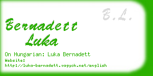 bernadett luka business card